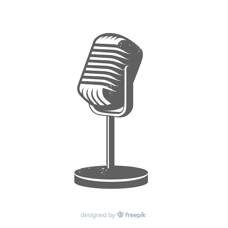 Vecteur gratuit microphone vintage dessiné à la main
