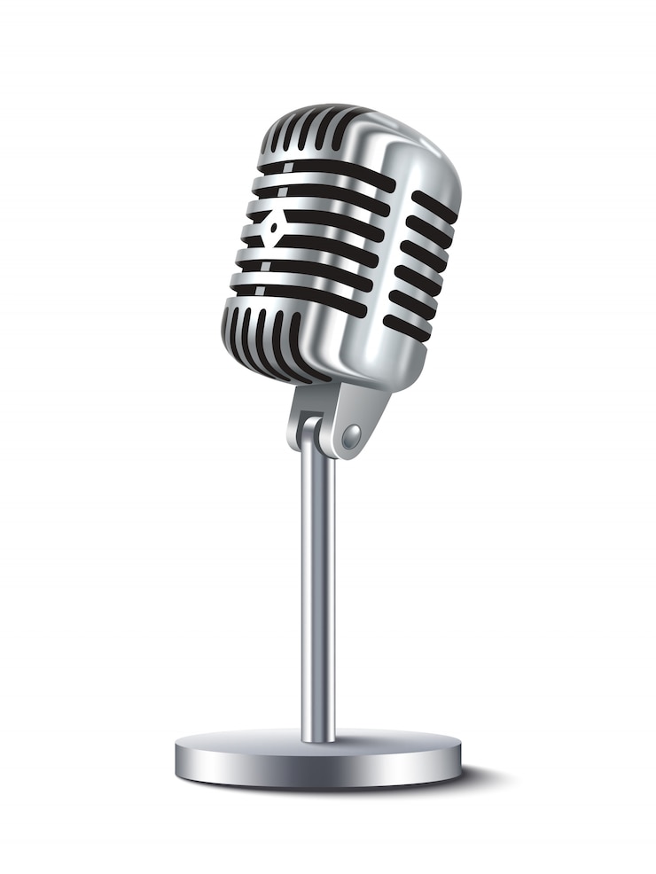 Vecteur gratuit microphone vintage isolé