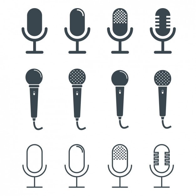 Vecteur gratuit microphones collection de design