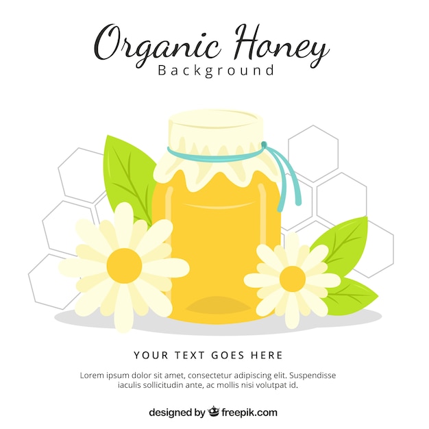 Vecteur gratuit miel bio, prêt à manger
