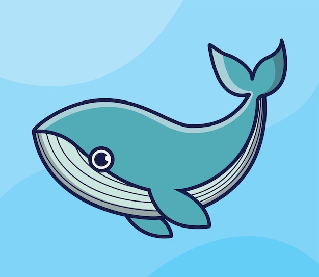 Mignon baleine dessin animé vecteur icône illustration logo mascotte dessinés à la main concept dessin animé trandy