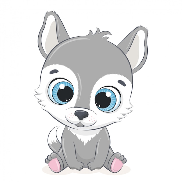 Mignon Bebe Loup Illustration Vecteur Premium Mignon Bebe Loup Illustration Vecteur Premium