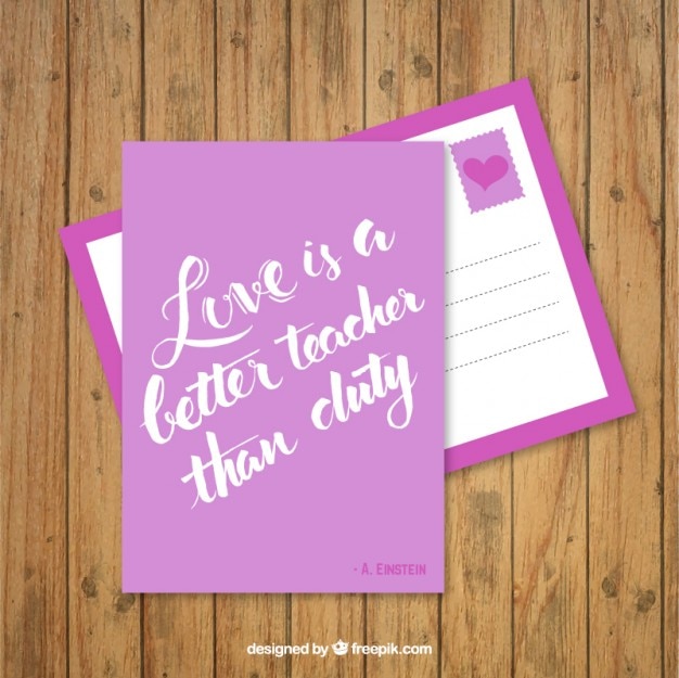 Mignon Carte Postale D Amour Avec Une Citation Inspiree Vecteur Gratuite