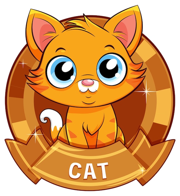 Vecteur gratuit mignon chat orange en style cartoon