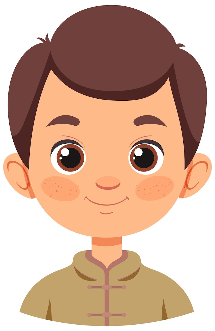 Vecteur gratuit un mignon garçon en tenue traditionnelle