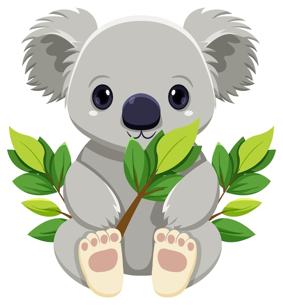 Vecteur gratuit mignon, koala, dessin animé, caractère