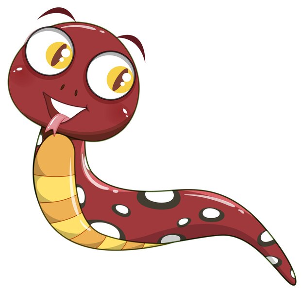 Vecteur gratuit mignon serpent brun en style cartoon