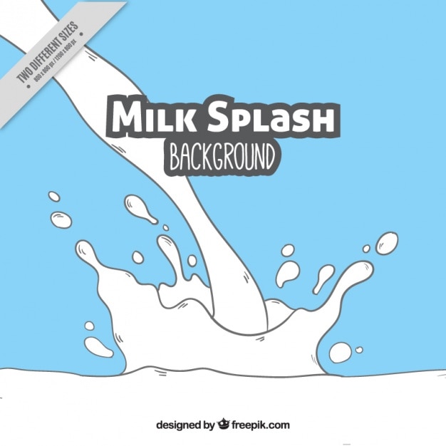 Vecteur gratuit milk splash avec un fond bleu