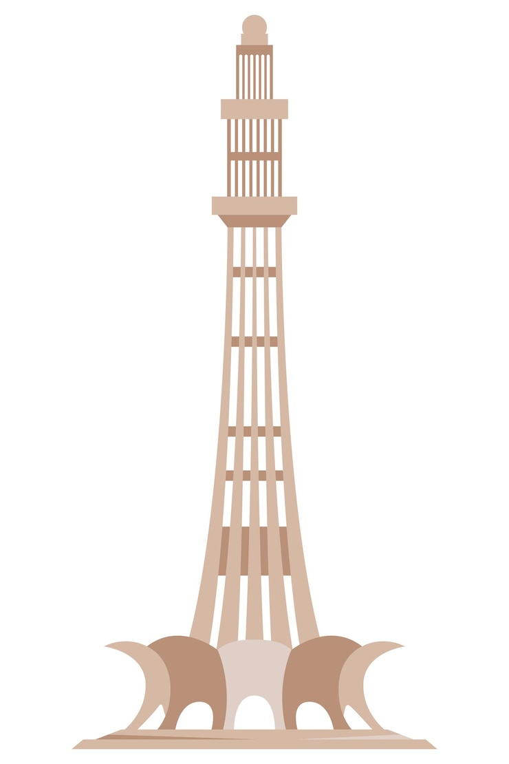 Vecteur gratuit minar est un monument pakistanais.