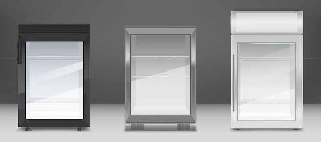 Mini-réfrigérateurs vides avec porte en verre transparent