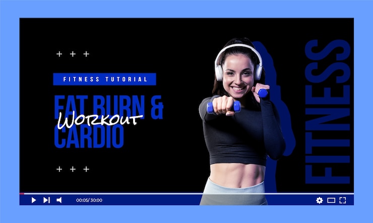 Vecteur gratuit miniature du voyage de fitness sur youtube