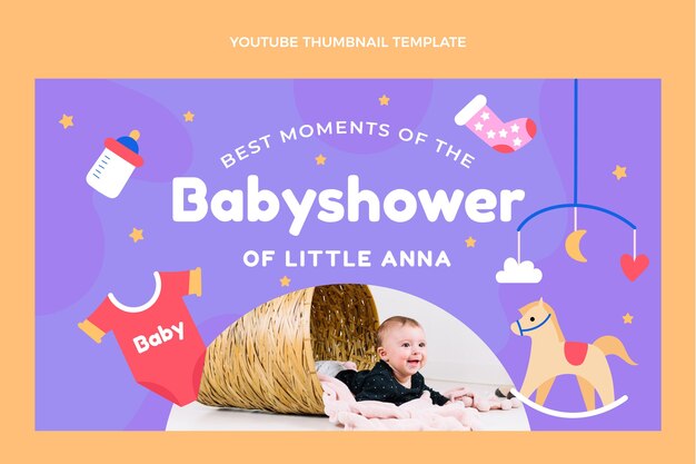 Vecteur gratuit miniature youtube babyshower