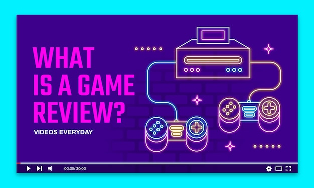Vecteur gratuit miniature youtube de configuration de jeu de conception plate