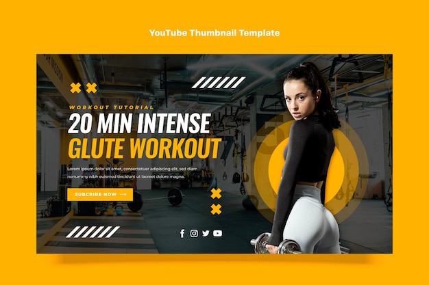 Miniature youtube de fitness design plat