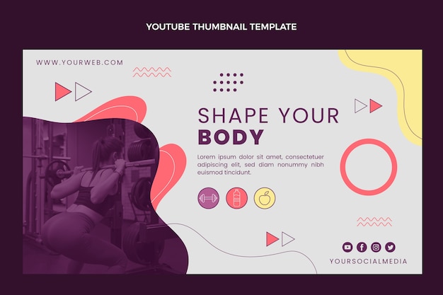 Miniature youtube de fitness design plat