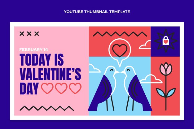 Vecteur gratuit miniature youtube plate de la saint-valentin