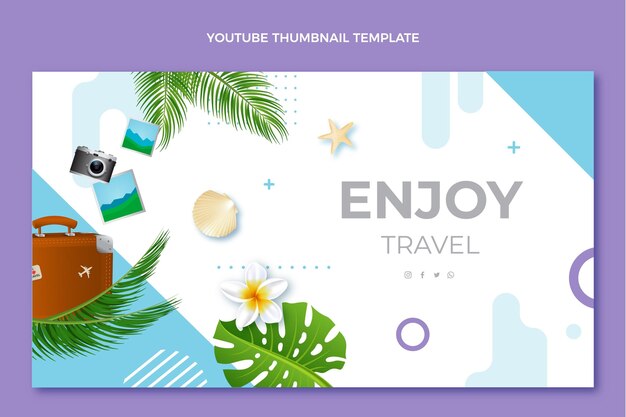 Miniature youtube de voyage réaliste avec des feuilles