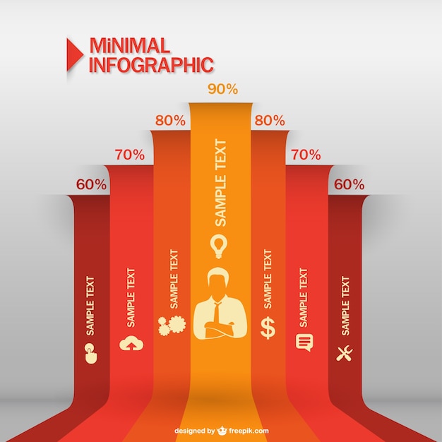 Vecteur gratuit minimale étiquette d'affaires infographie