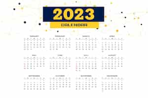 Vecteur gratuit mise en page du calendrier du nouvel an 2023 pour l'organisateur de l'événement