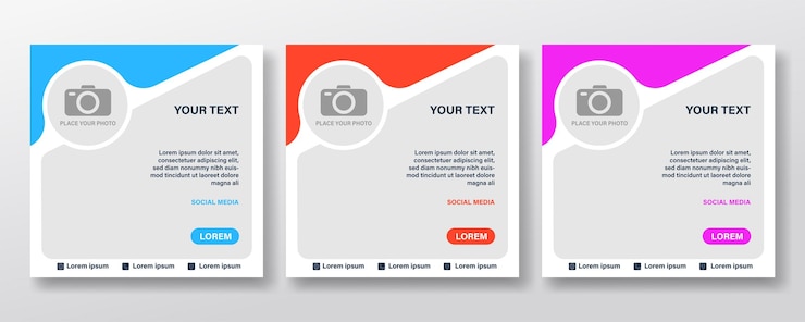 Vecteur gratuit mise en page des publications sur les réseaux sociaux