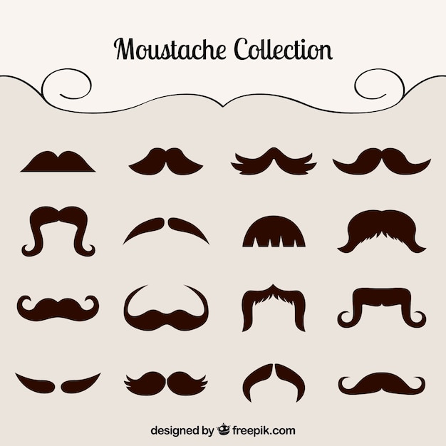 Vecteur gratuit mix collection de moustaches