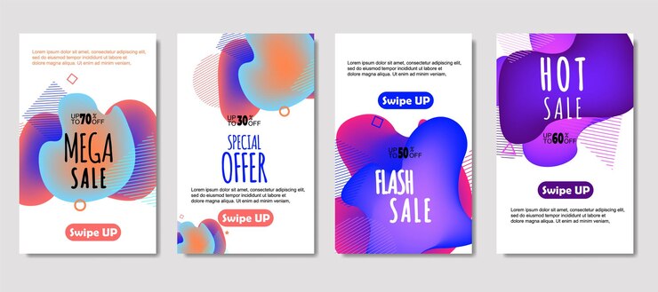 Vecteur gratuit mobile fluide abstrait dynamique pour les bannières de vente conception de modèle de bannière de vente conception de jeu d'offre spéciale de vente méga pour la carte-cadeau de dépliant affiche sur la bannière de livre de couverture de mur médias sociaux