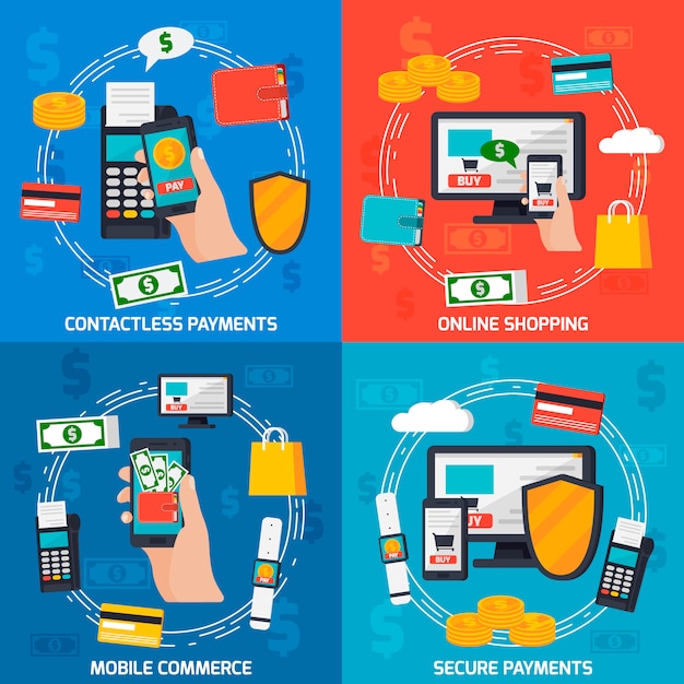 Vecteur gratuit moblie payments design concept