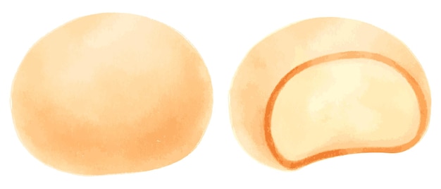 Mochi éléments peints à la main illustrations styles d'aquarelle