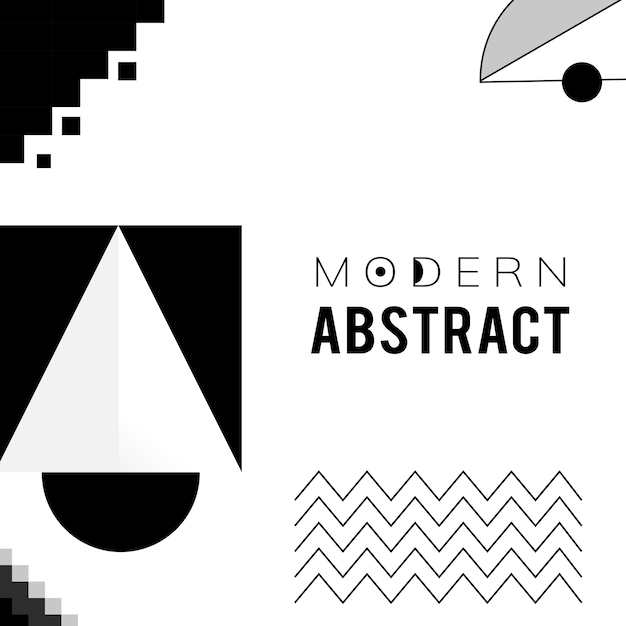 Vecteur gratuit modèle abstrait noir et blanc moderne