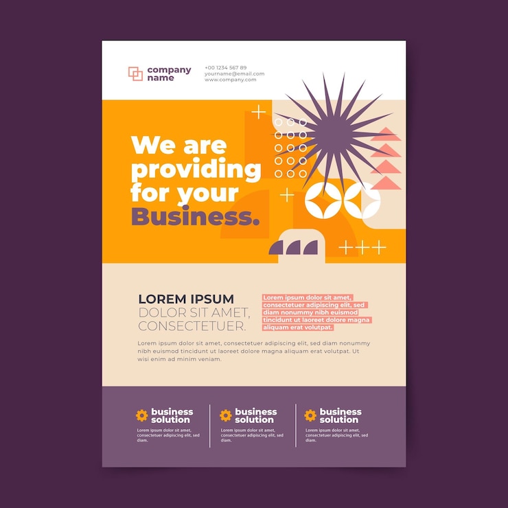 Vecteur gratuit modèle d'affiche d'affaires design plat