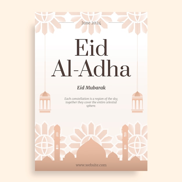 Vecteur gratuit le modèle de l'affiche de l'aïd al-adha mubarak