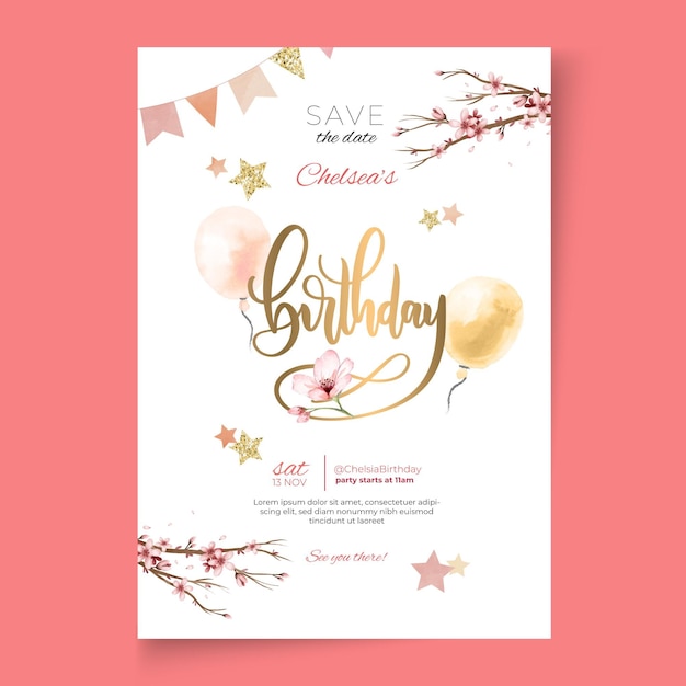 Modèle d'affiche d'anniversaire