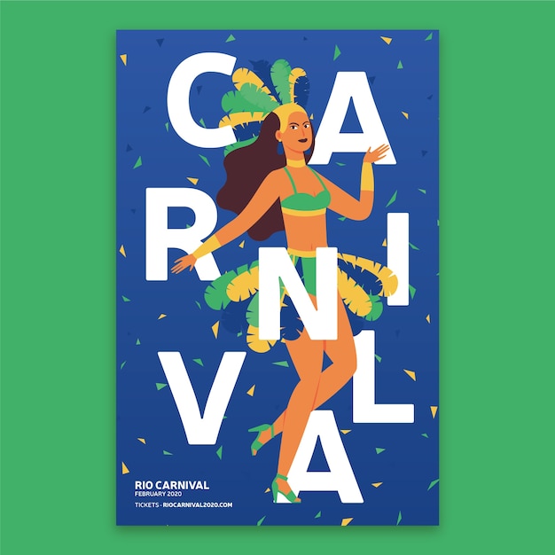 Modèle D'affiche De Carnaval Brésilien