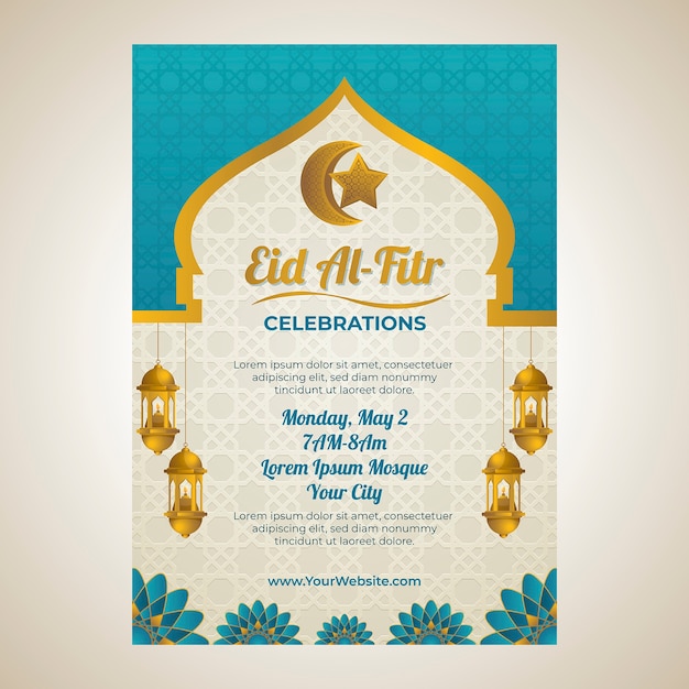 Modèle D'affiche Dégradé Eid Al-fitr