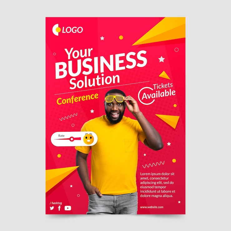 Vecteur gratuit modèle d'affiche de dégradé d'entreprise