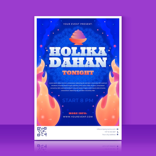 Modèle D'affiche Dégradé Holika Dahan