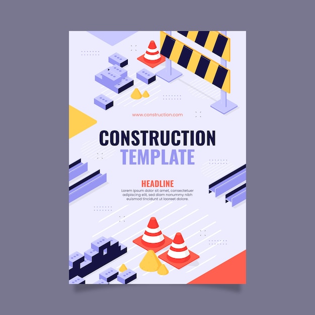 Vecteur gratuit modèle d'affiche dégradé pour le domaine de la construction