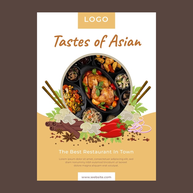 Modèle D'affiche De Délicieuse Cuisine Asiatique