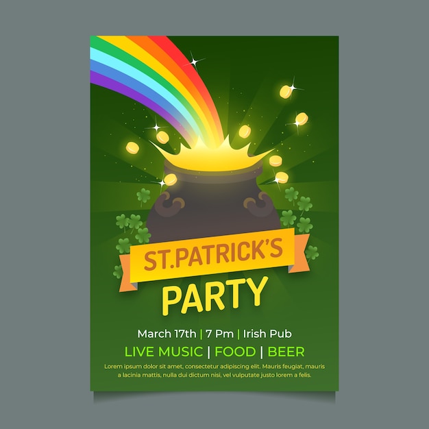 Modèle D'affiche Design Plat St Patricks Day