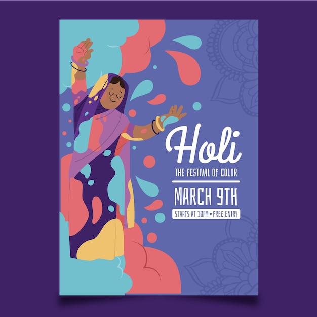 Modèle D'affiche Du Festival Holi