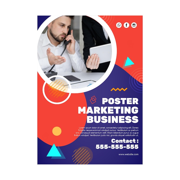 Vecteur gratuit modèle d'affiche d'entreprise marketing