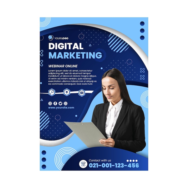 Vecteur gratuit modèle d'affiche d'entreprise marketing