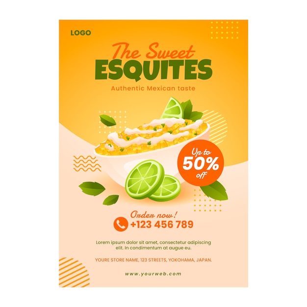 Modèle D'affiche D'esquites Dégradés