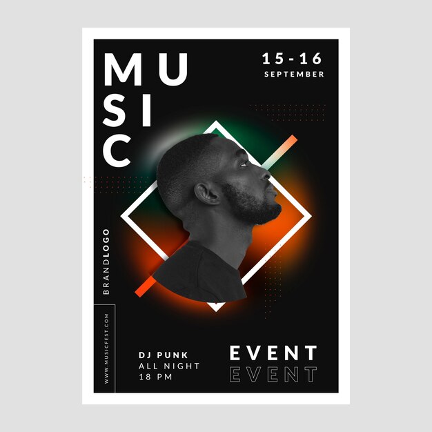 Modèle d'affiche d'événement musical dégradé