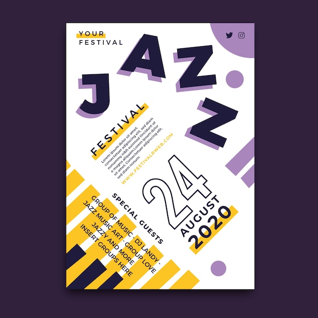 Modèle D'affiche De Festival De Jazz