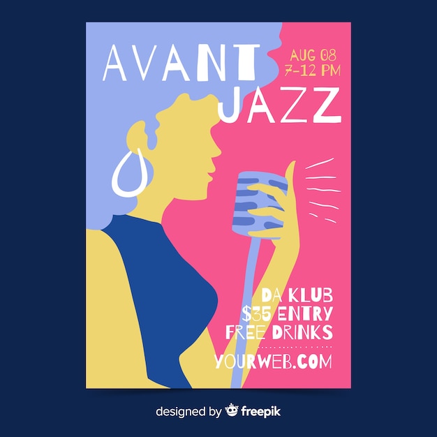 Modèle D'affiche De Festival De Musique Dessinés à La Main