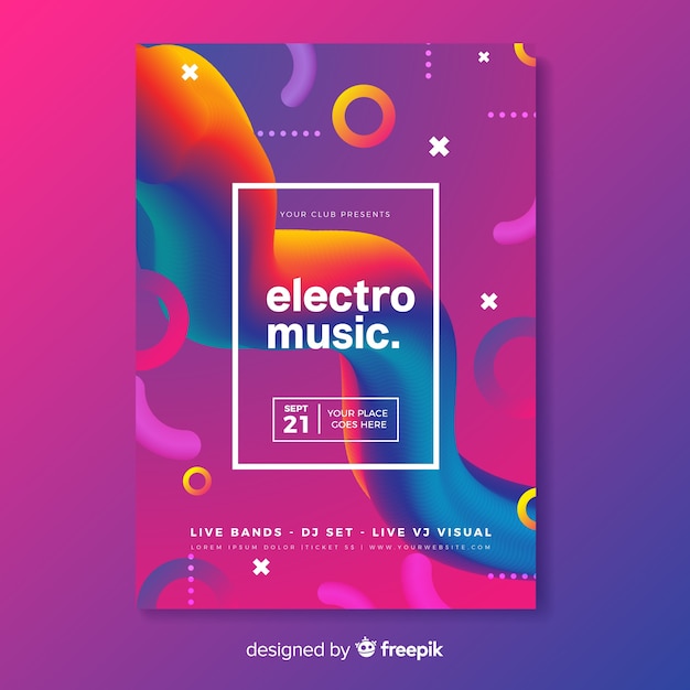 Modèle D'affiche De Festival De Musique électronique