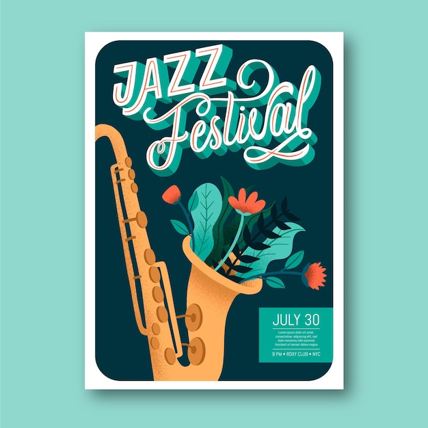 Modèle D'affiche De Festival De Musique Illustré