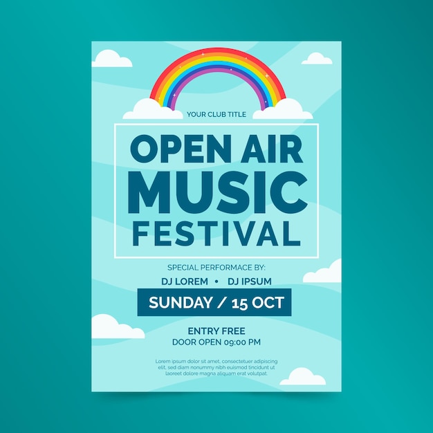 Modèle D'affiche De Festival De Musique En Plein Air