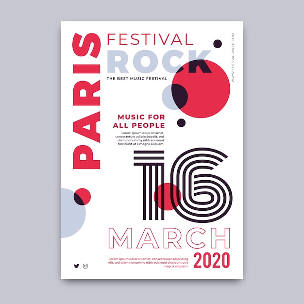 Modèle D'affiche De Festival De Rock à Paris